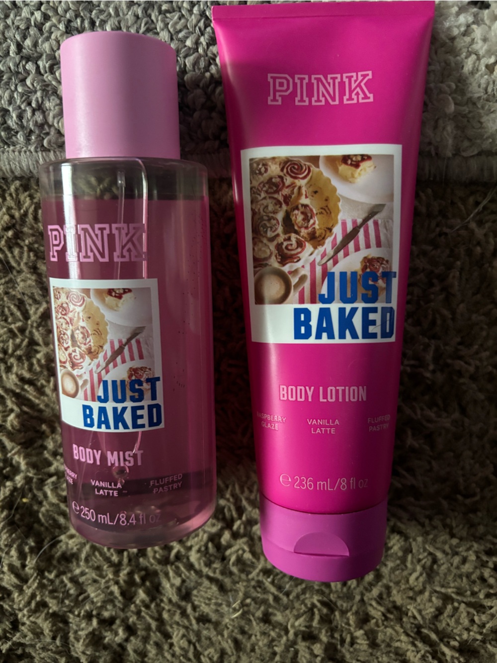 PINK Victoria's Secret Just Baked Body Lotion & Mist - Bright Pink Duo